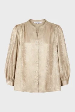Chemise Fluide En Lurex Or - Alynn