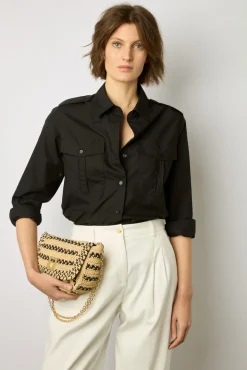 Chemise Militaire En Coton Noir - Acacia