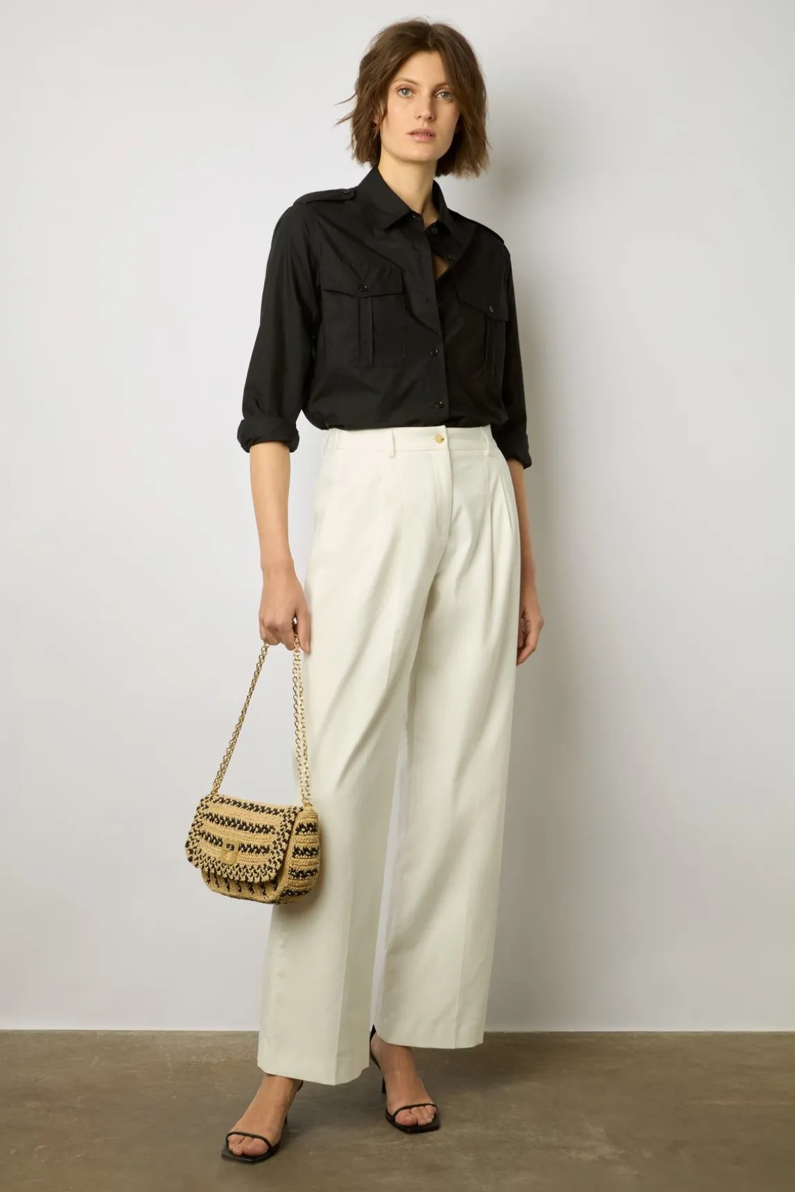 Chemise Militaire En Coton Noir - Acacia
