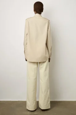 Chemise Militaire En Coton Sable - Acacia