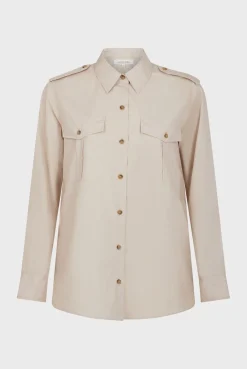 Chemise Militaire En Coton Sable - Acacia