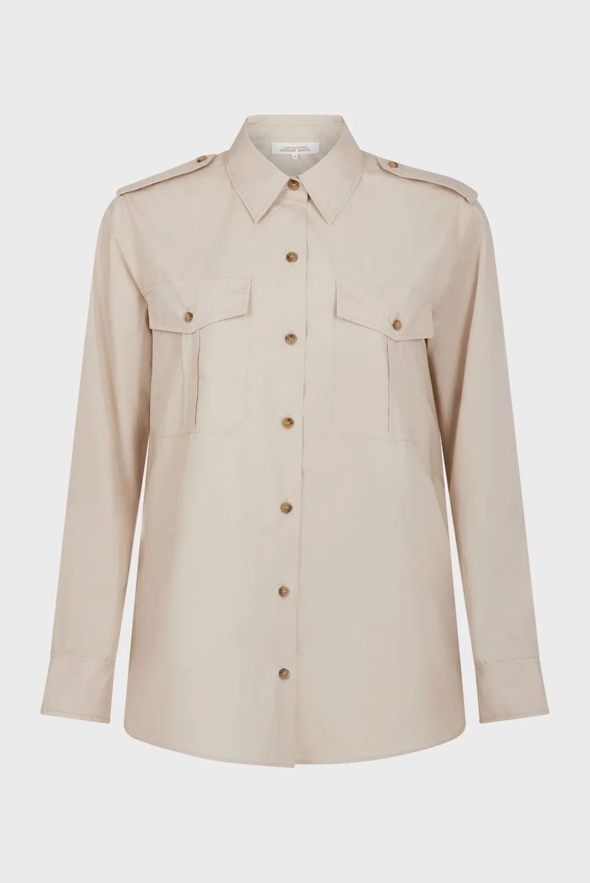 Chemise Militaire En Coton Sable - Acacia