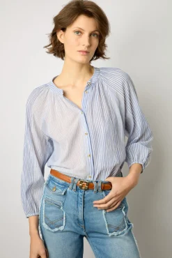 Chemise Mix De Rayures Naturel - Aliana