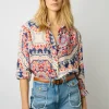 Chemise Satinee Imprimee Naturel - Alyssa