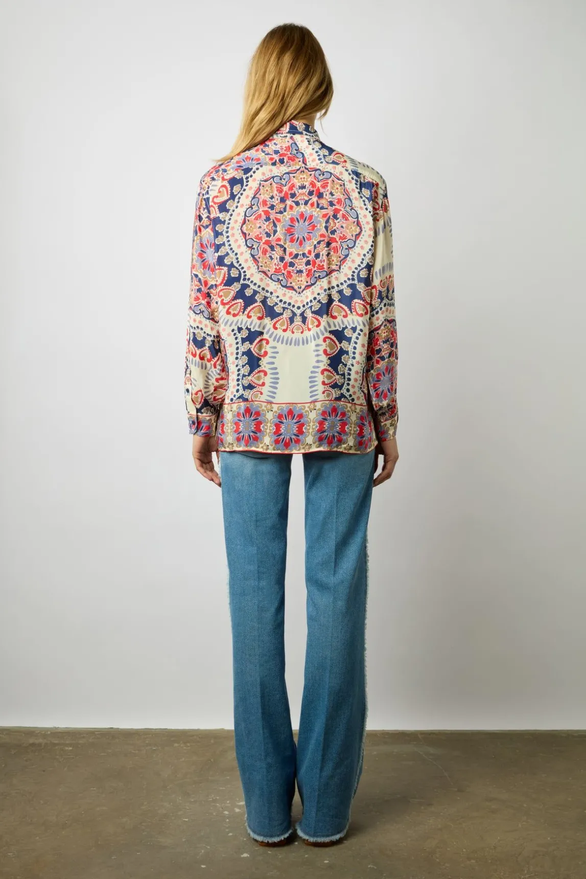 Chemise Satinee Imprimee Naturel - Alyssa