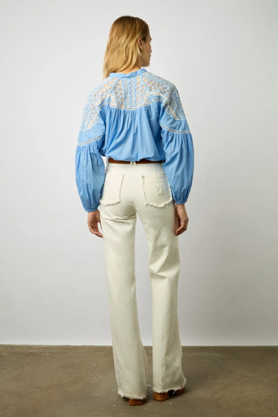 Chemise Voile De Coton Bleu Ocean - Ainara