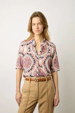 Chemisette En Coton Imprime Ecru - Mirka