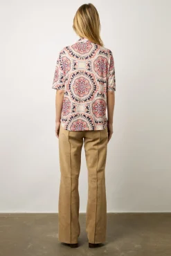 Chemisette En Coton Imprime Ecru - Mirka