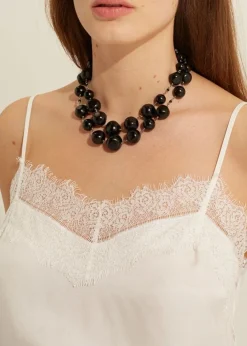 Collier En Perles De Verre Noir - Jackie