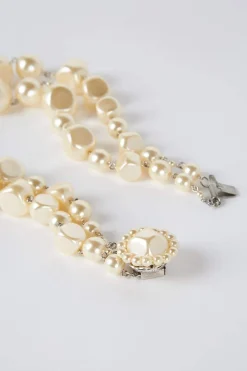Collier En Perles De Verre Blanc - Jackie