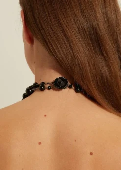 Collier En Perles De Verre Noir - Jackie