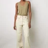 Debardeur En Lin Uni Vert Kaki - Margot