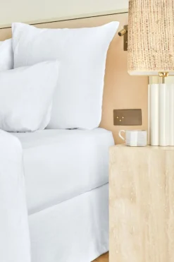Drap Housse En Lin Lave - Blanc