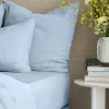 Drap Housse En Lin Lave - Bleu Du Ciel