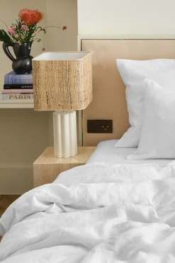 Drap Housse En Lin Lave - Blanc