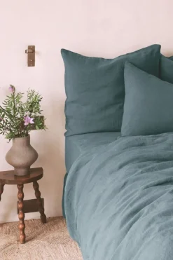 Drap Housse En Lin Lave - Bleu De Nuit