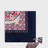 Foulard A Pompons En Soie Naturel - Penelope