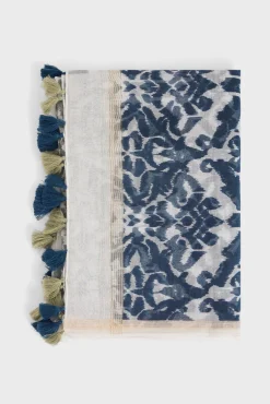 Foulard Imprime En Soie Kaki - Philycia