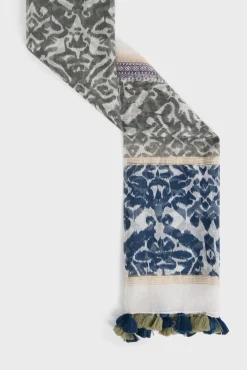 Foulard Imprime En Soie Kaki - Philycia