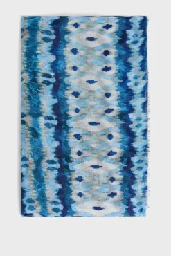Foulard Imprime Mexicain Indigo - Palmyre