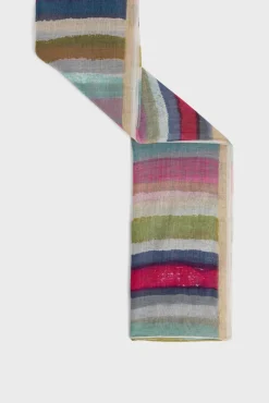 Foulard Raye 100% Soie Multicolore - Perlynn