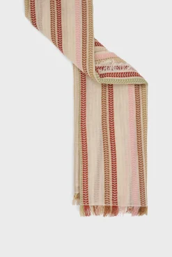Foulard Rayures Tissees Naturel - Paulette