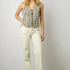 Gilet De Tailleur Raye Naturel - Basma