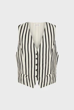 Gilet De Tailleur Raye Naturel - Basma