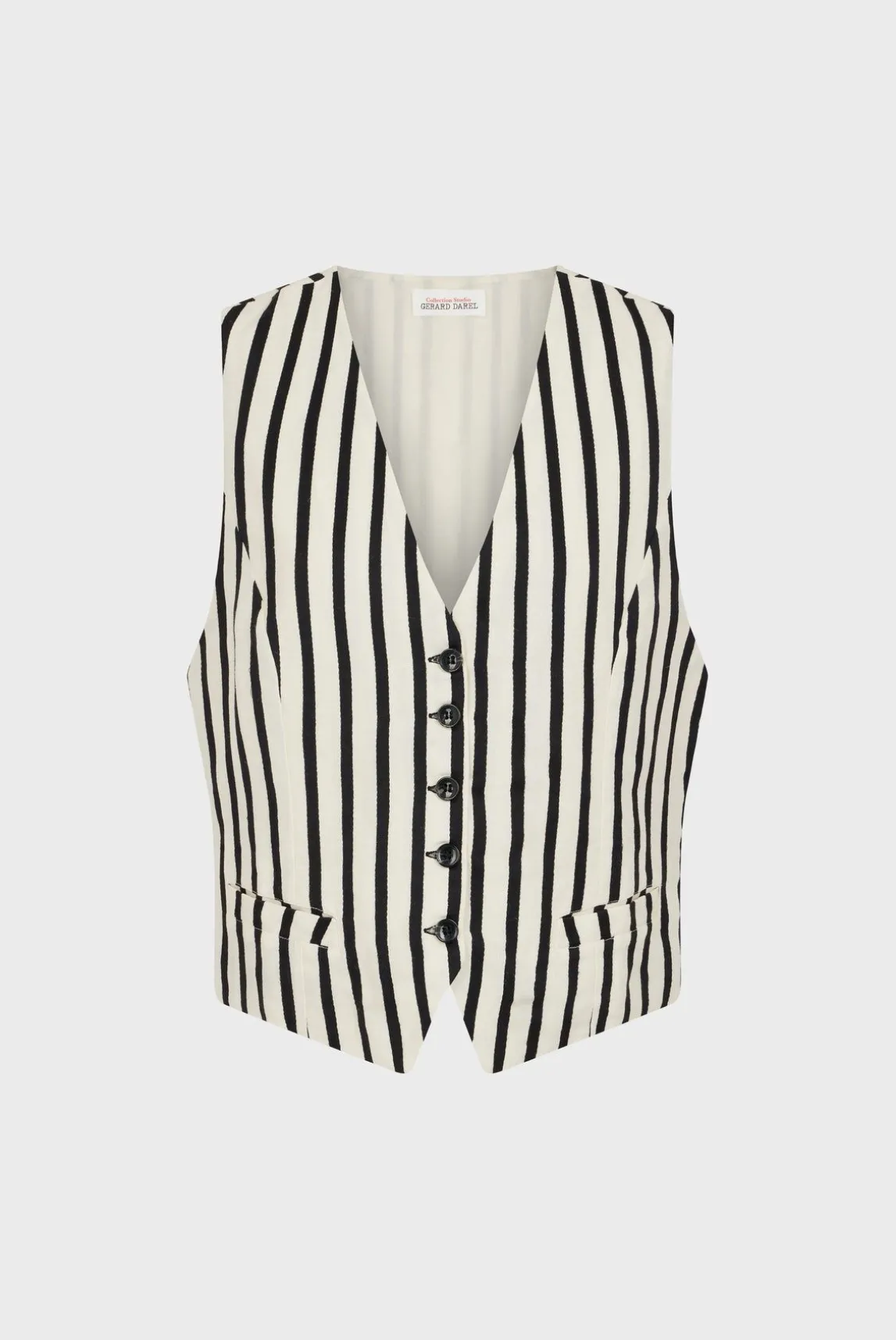 Gilet De Tailleur Raye Naturel - Basma