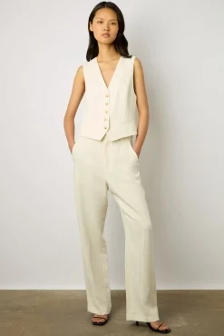 Gilet De Tailleur Uni Ecru - Brasia