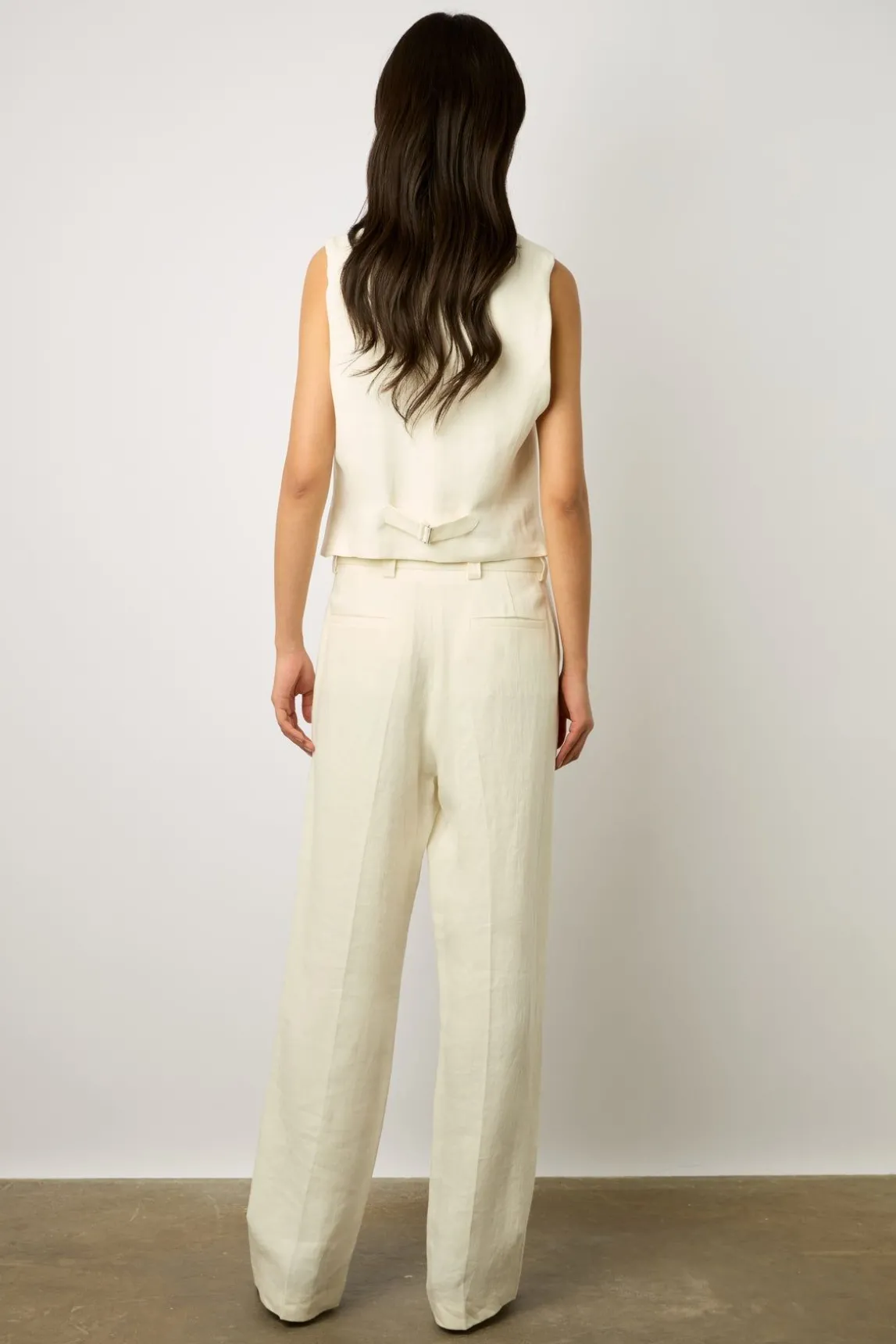 Gilet De Tailleur Uni Ecru - Brasia