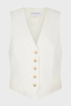 Gilet De Tailleur Uni Ecru - Brasia