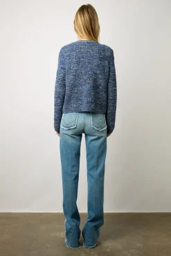 Gilet En Coton Tweed Marine - Liliana