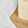 Grand Drap Plat En Lin Lave - Blanc