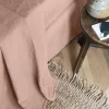 Grand Drap Plat En Lin Lave - Rose Ancien