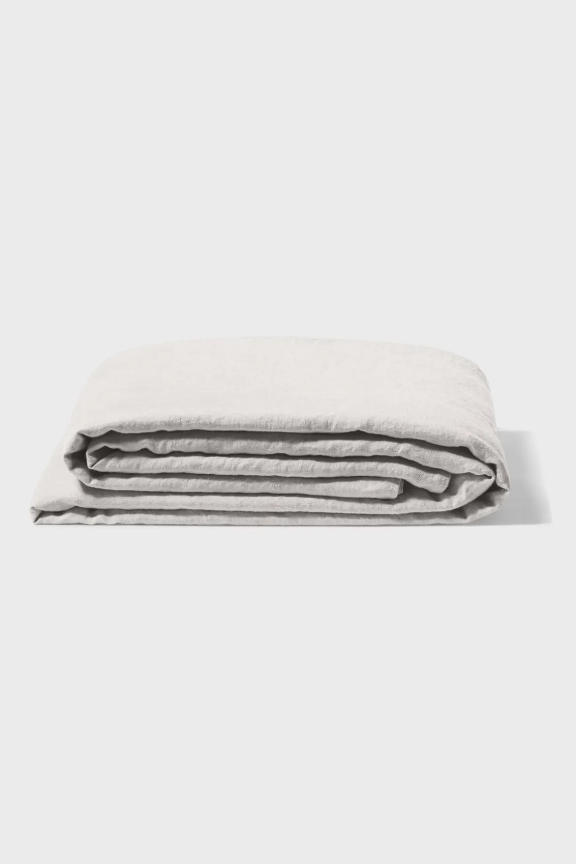 Grand Drap Plat En Lin Lave - Gris Perle