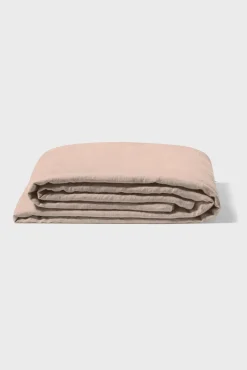 Grand Drap Plat En Lin Lave - Rose Ancien