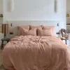 Housse De Couette En Lin Lave - Rose Ancien
