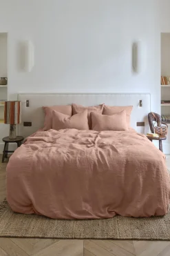 Housse De Couette En Lin Lave - Rose Ancien