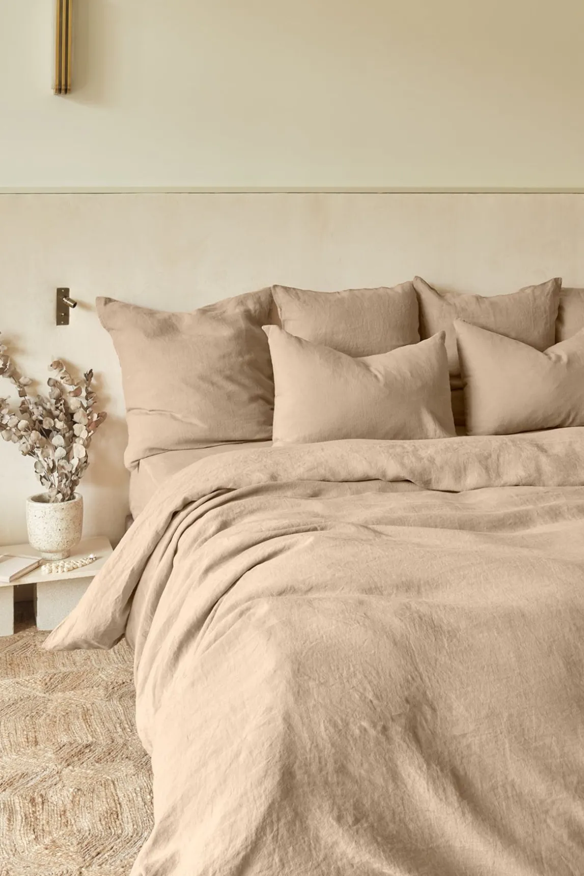 Housse De Couette En Lin Lave - Brun Clair