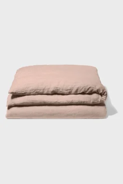 Housse De Couette En Lin Lave - Rose Ancien