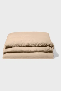 Housse De Couette En Lin Lave - Brun Clair