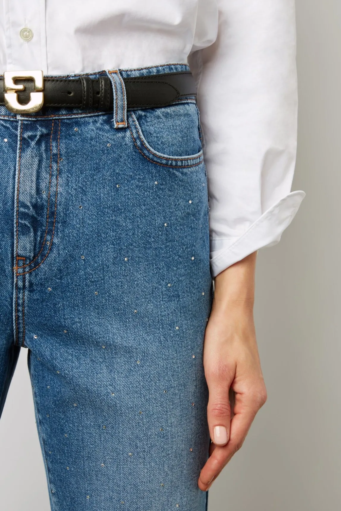 Jean Bootcut A Strass Nuage - Coline