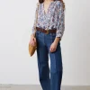 Jean Flare Bicolore Bleu - Anna