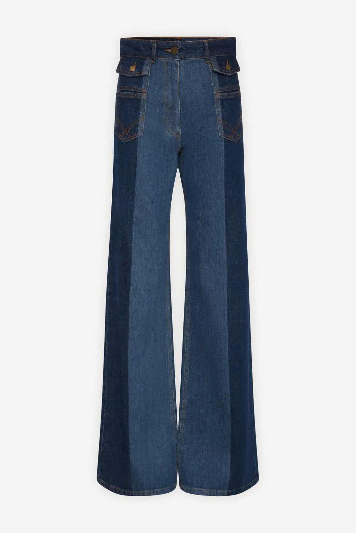 Jean Flare Bicolore Bleu - Anna