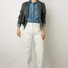 Jean Flare Ecru A Franges Ecru - Anna