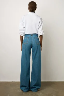 Jean Flare Taille Haute Bleu - Anna