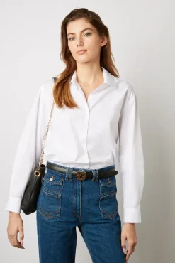 Jean Flare Taille Haute Marine - Anna
