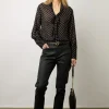 Jean Slim En Coton Enduit Marine - Cindy
