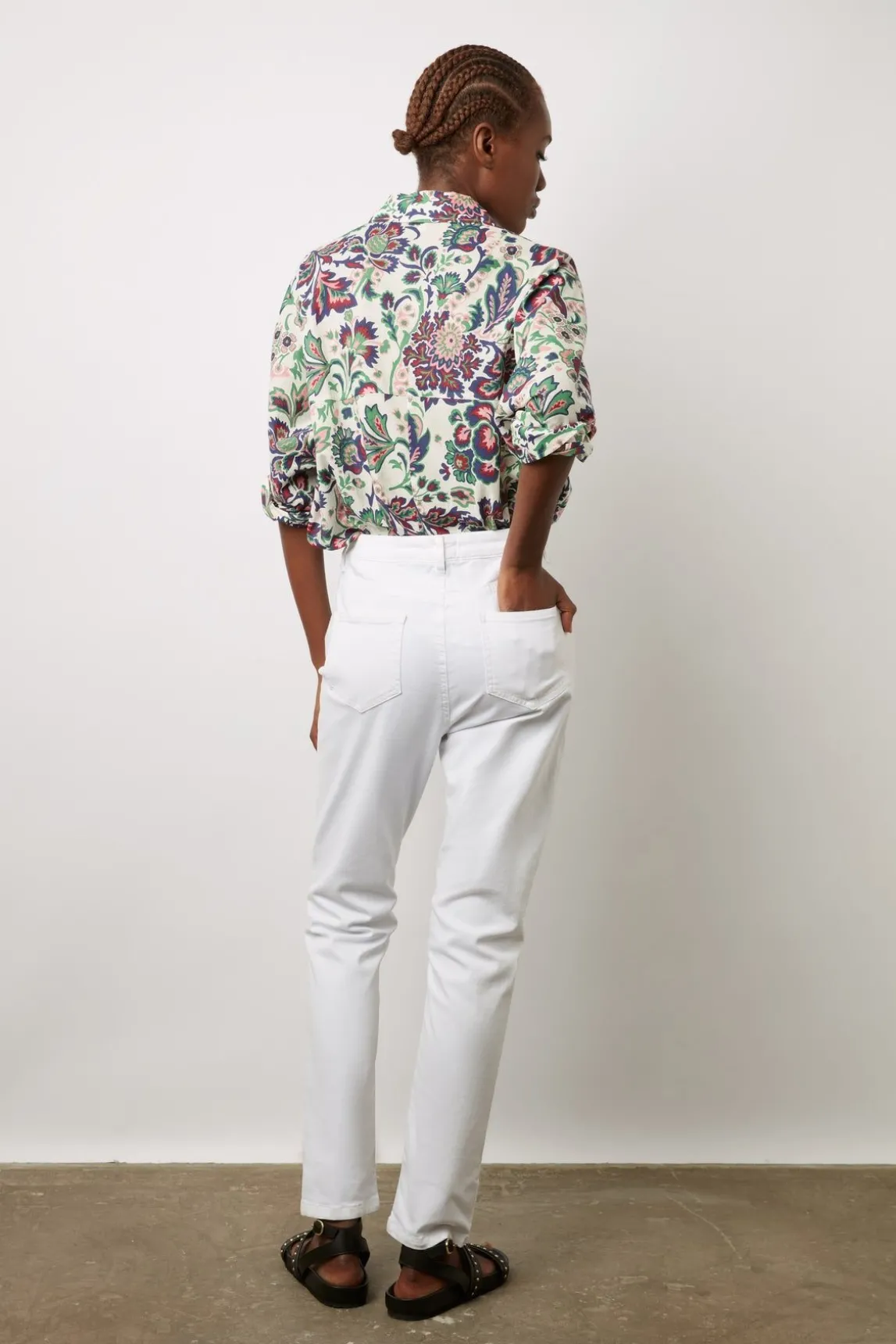 Jean Slim En Denim Stretch Blanc - Carli